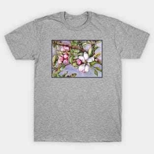 Summer Apricot Fruit Tree Bloom Watercolor Award Winning T-Shirt